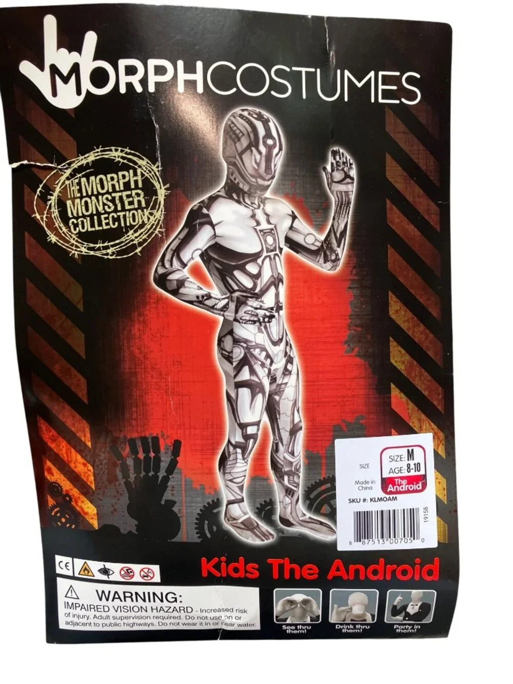 Kids The Android Morph Costume Morphcostume Medium Ages 8-10